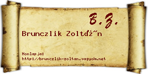 Brunczlik Zoltán névjegykártya
